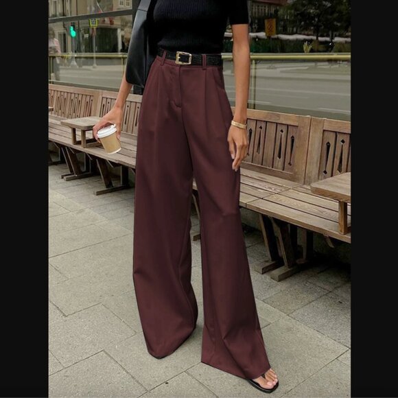 NWT Commense Burgundy Trousers size S - Picture 1 of 5